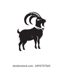 Goat silhouette vector illustration template