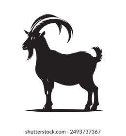 Goat silhouette vector illustration template