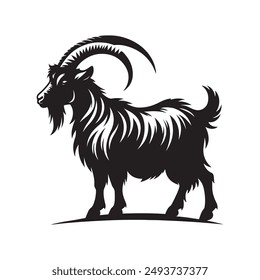 Goat silhouette vector illustration template