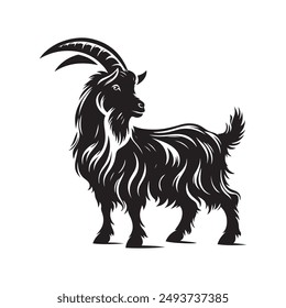 Goat silhouette vector illustration template