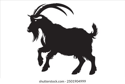 goat silhouette vector illustration in white background