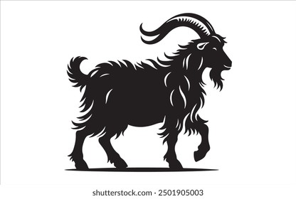 goat silhouette vector illustration in white background