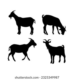 Goat silhouette vector isolated on white background.