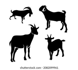 goat silhouettes collections, goat illustration