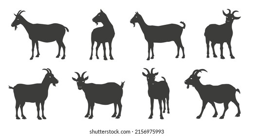 goat silhouettes on the white background volume 1