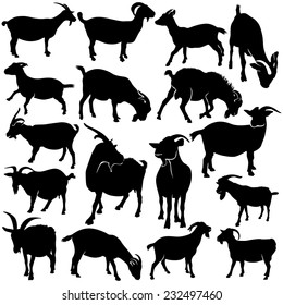 Goat Silhouettes Set