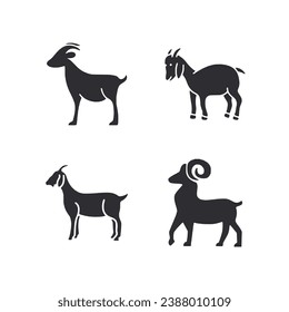 goat silhouettes set icon vector illustration
