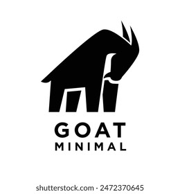 Goat simple black logo icon design illustration template vector