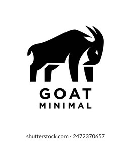 Goat simple black logo icon design illustration template vector