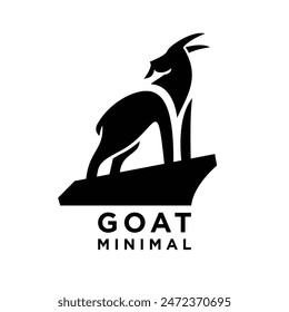 Goat simple black logo icon design illustration template vector