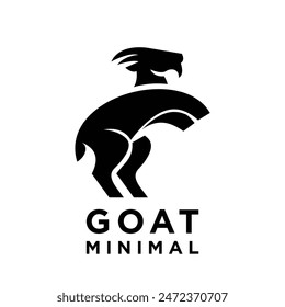 Goat simple black logo icon design illustration template vector