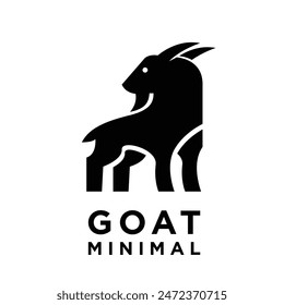 Goat simple black logo icon design illustration template vector