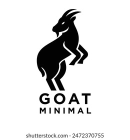 Goat simple black logo icon design illustration template vector