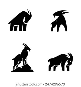 Ziege Einfach Schwarz Logo Icon Design Illustration Vorlage Vektorgrafik
