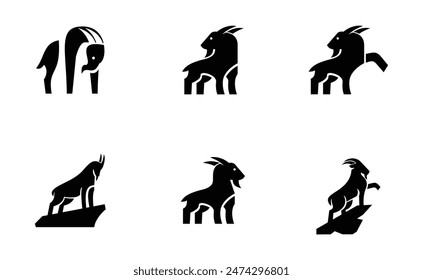 Ziege Einfach Schwarz Logo Icon Design Illustration Vorlage Vektorgrafik