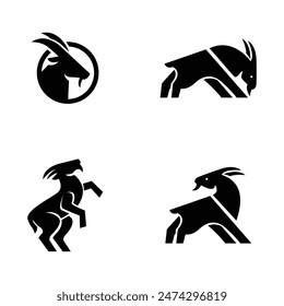 Goat simple black logo icon design illustration template vector