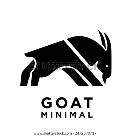 Goat simple black logo icon design illustration template vector