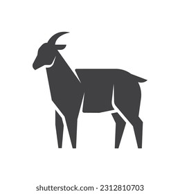 Goat simple icon. Goat logo concept design vector. Goat geometric symbol design. Vector illustration