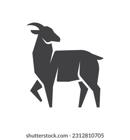 Goat simple icon. Goat logo concept design vector. Goat geometric symbol design. Vector illustration