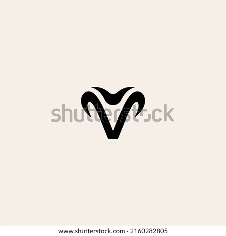 Goat simple logo design, goat head