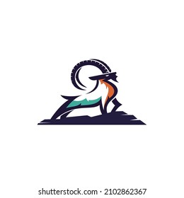 logotipo e ilustración sencillos de cabra