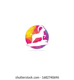 Goat Simple Logo Template Design. Mountain goat vector logo design. Goat head Logo Template vector icon illustration design	