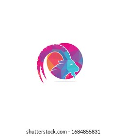 Goat Simple Logo Template Design. Mountain goat vector logo design. Goat head Logo Template vector icon illustration design	