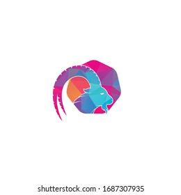 Ziegen Einfache Logo Vorlage Design. Logo für die Vektorillustration der Bergziegen. ZiegenkopfLogo-Vorlage Vektorillustration Symbol-Design	