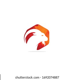 Goat Simple Logo Template Design. Mountain goat vector logo design. Goat head Logo Template vector icon illustration design	