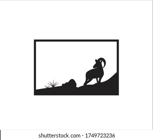 Goat Simple Logo Template Design. Mountain goat vector logo design. Goat head Logo Template vector icon illustration design