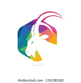 Goat Simple Logo Template Design. Mountain goat vector logo design.