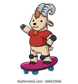 Goat With Skateboard.