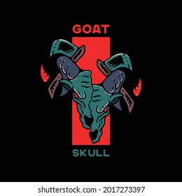 Goat Skull With Axe In The Background