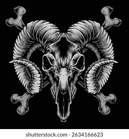 goat skull with crossing bones