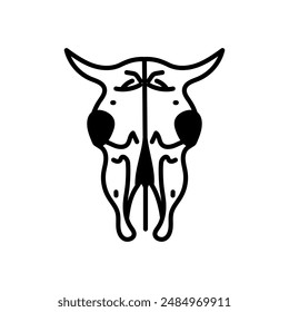Goat Skull Glyph Icon, Vector illustration