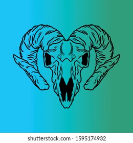 goat skull illustration for commercial use