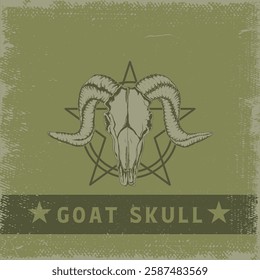 Goat Skull Illustration Vector Art isolated hand drawing Goat Head skull Logo Vector Image 