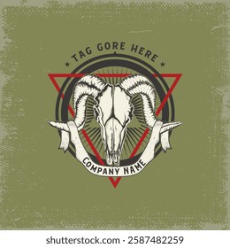 Goat Skull Logo, Goat Skull Vector Art, Goat Skull Illustration Isolated Black And White Logo Vector Image 