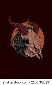 Goat skull mask vector illustration