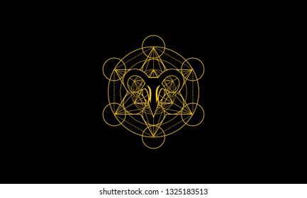 Goat Skull Metatron Logo Vector