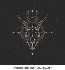 Goat Skull Sacred Geometric Symbol On Stock Vector (Royalty Free ...