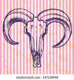 Goat skull, vector background