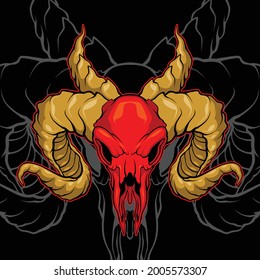 goat skull vector for commercial use