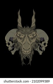 Goat   skull vector illustration