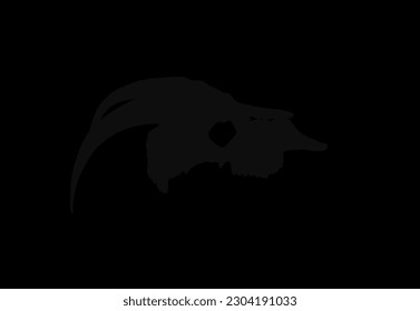 goat skull vector on blank background