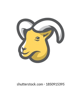 Goat smile head Vector icon Cartoon illustration