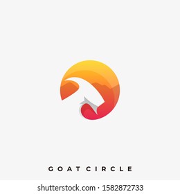 Goat Space Illustration Vector Template. Suitable for Creative Industry, Multimedia, entertainment, Educations, Shop, and any related business