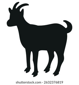 O bode está seguramente banhado em luz solar de aviso o bode está de pé o bode fica alerta foto vetor estoque preto e branco eps ai ilustrar silhueta gráfico design fundo modelo