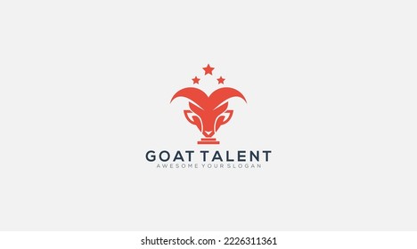 Goat stars logo icon vector logo design illustrator design