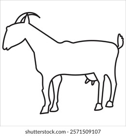 Goat stock icon outine vector